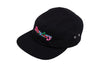 Sunday Classy Scribble Camper Hat (Black w/ Multicolor Embroidery)
