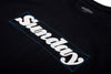 Sunday Work-In-Progress Tee (Black w/ Blue + Gray + White Ink)