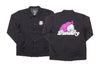 Sunday Creepy Sweeper Windbreaker Jacket (Black with Purple/White Ink)